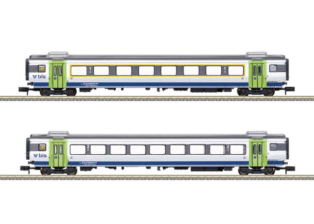Golden Pass EW III Type A & B Add-On - Ready to Run - Minitrix -- Bern-Lotschberg-Simplon Railroad BLS (Era VI 2017, white, green)