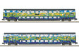 Type DBpza 753.5 & DABpza 758.5 Bi-Level Car Set - Ready to Run - Minitrix -- German Federal Railroad DB AG/DB Used Train (Era VI 2026, blue, yellow, gree