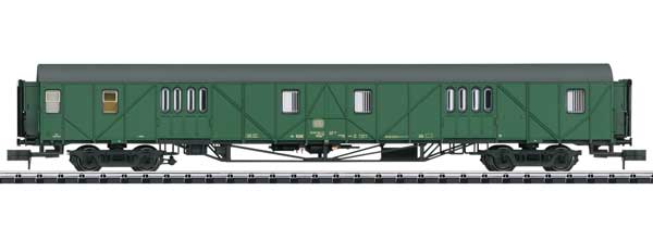 MDyg 986 Baggage - Ready to Run - Minitrix -- German Federal Railroad DB (Era IV 1979, green, gray)