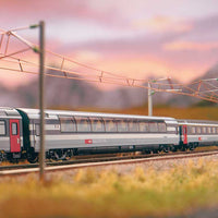 Type SRm EuroCity Panorama Car - Ready to Run - Minitrix -- Swiss Federal Railways (Era V 2000, gray, white, red)