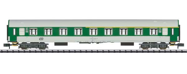 Type Y/B 1st/2nd Class Coach - Ready to Run - Minitrix -- Czech Railroad CD (Era V 1968, white, green)