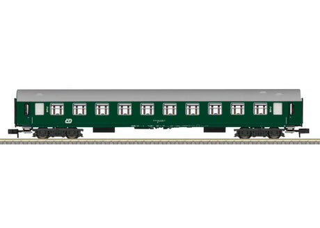 Type Y/B 2nd Class Coach - Ready to Run - Minitrix -- Czech Railroad CD (Era V 1968, green, gray)