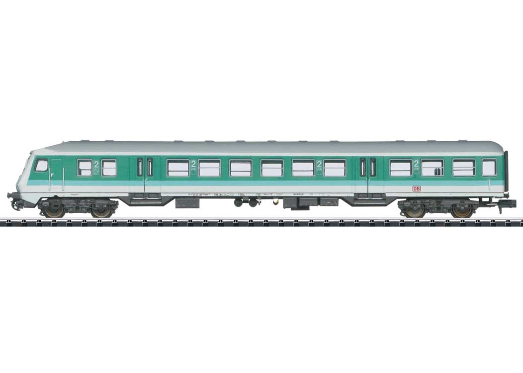 Type Bdnzf 481 Cab Coach - Ready to Run -- German Railroad DB AG (Era V 1993, mint green, gray)-2