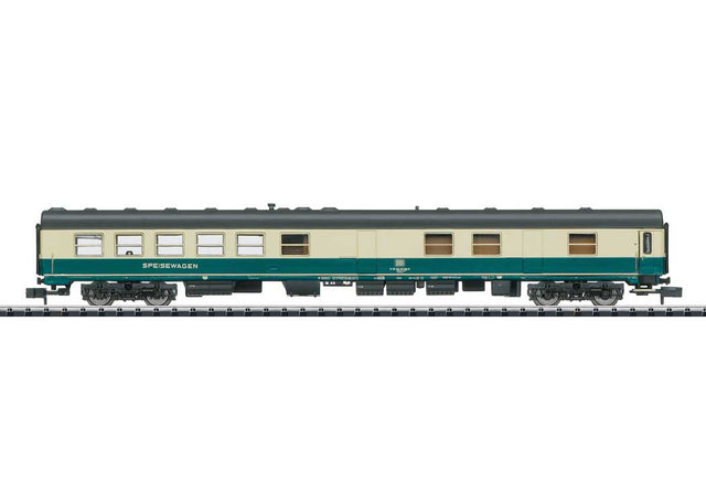 Type WRtm 134 Diner - Ready to Run - Minitrix -- German Federal Railroad DB (Era IV 1985, ivory, Ocean Blue)-1