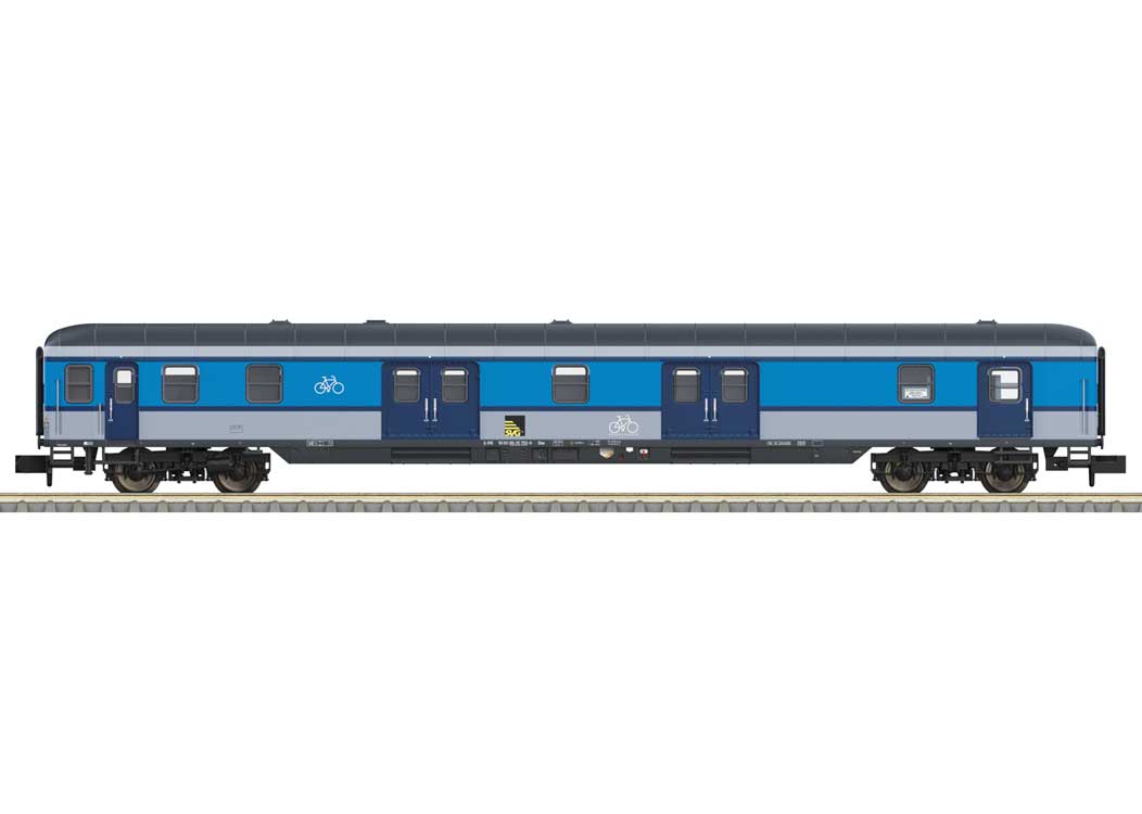 Type Dm Bicycle Transport Baggage Car - Ready to Run - Minitrix -- Rail Service Company SVG #50 80 89-35 703-9 (Era VI 2022, blue, gray)