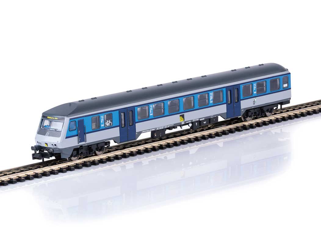 Type Bnrbdzf 480.1 Cab Control Car - Ready to Run - Minitrix -- Rail Service Company SVG #50 80 80-34 100-3 (Era VI 2022, blue, gray)-1