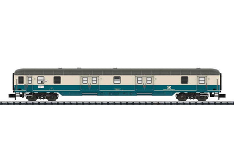 Type Post mr-a Mail Car - Ready to Run - Minitrix -- German Post (Era IV 1990, cream, blue)-1