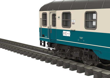 Type Post mr-a Mail Car - Ready to Run - Minitrix -- German Post (Era IV 1990, cream, blue)-3