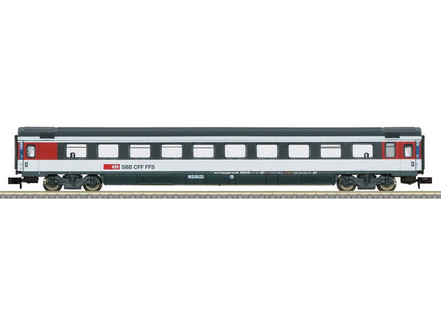 Type Bpm EuroCity 2nd Class Coach - Ready to Run - Minitrix -- Swiss Federal Railways SBB/CFF/FFS (Era VI 2026, white, black, red)