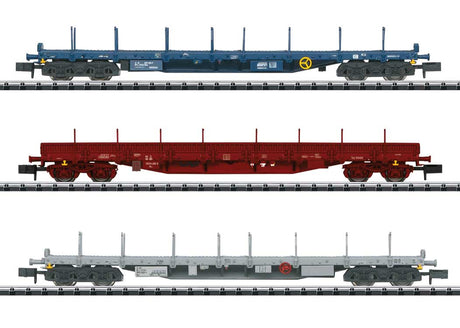 Type Rnss Flatcar 3-Pack - Ready to Run -- 2 Luxembourg State Railroad CFL & Belgian State Railroad SNCB Cars
