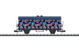 2-Axle Reefer w/Smooth Sides - Ready to Run - Minitrix -- 2025 SmileyWorld(R) Car (purple, blue, black smiley graphics)