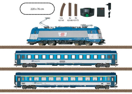 Czech State Railroad CD Passenger Train Starter Set - Sound and DCC -- Class 380 Electric, 2 Cars, Track Oval, Command Station