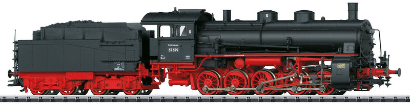 Class 57.5 0-10-0 & 2 2 T21,8 Tender with Sound & DCC -- German Federal Railway #57 579 (Era III 1949; black, red)