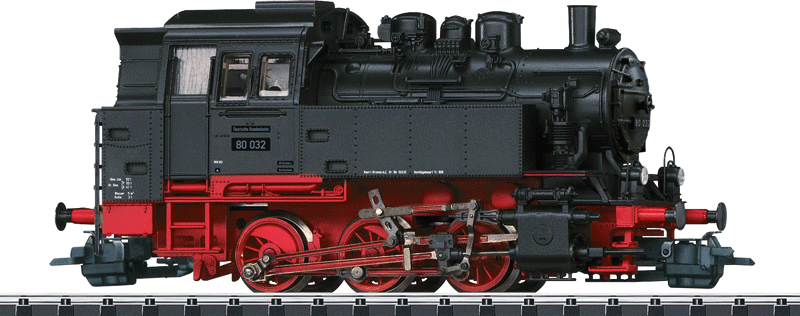 Class 80 0-6-0T Locomotive with Sound & DCC -- German Federal Railway (Era III 1958; black, red)