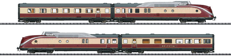 Class VT 11.5 TEE Diesel Rail Car Train-Only Set with Sound & DCC -- German Federal Railway (TEE, Era IV; red, Ivory)