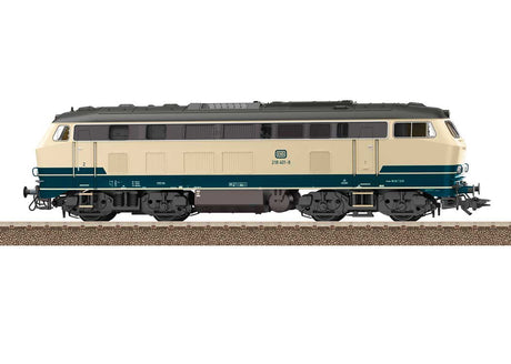 Class 218 Diesel - Sound and DCC -- German Federal Railroad DB #218 401-8 (Era IV 1976, ivory, Ocean Blue)-2