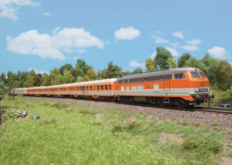Class 218 Diesel - Sound and DCC -- German Federal Railroad DB #218 140-2 (Era IV, orange, cream, gray)-3
