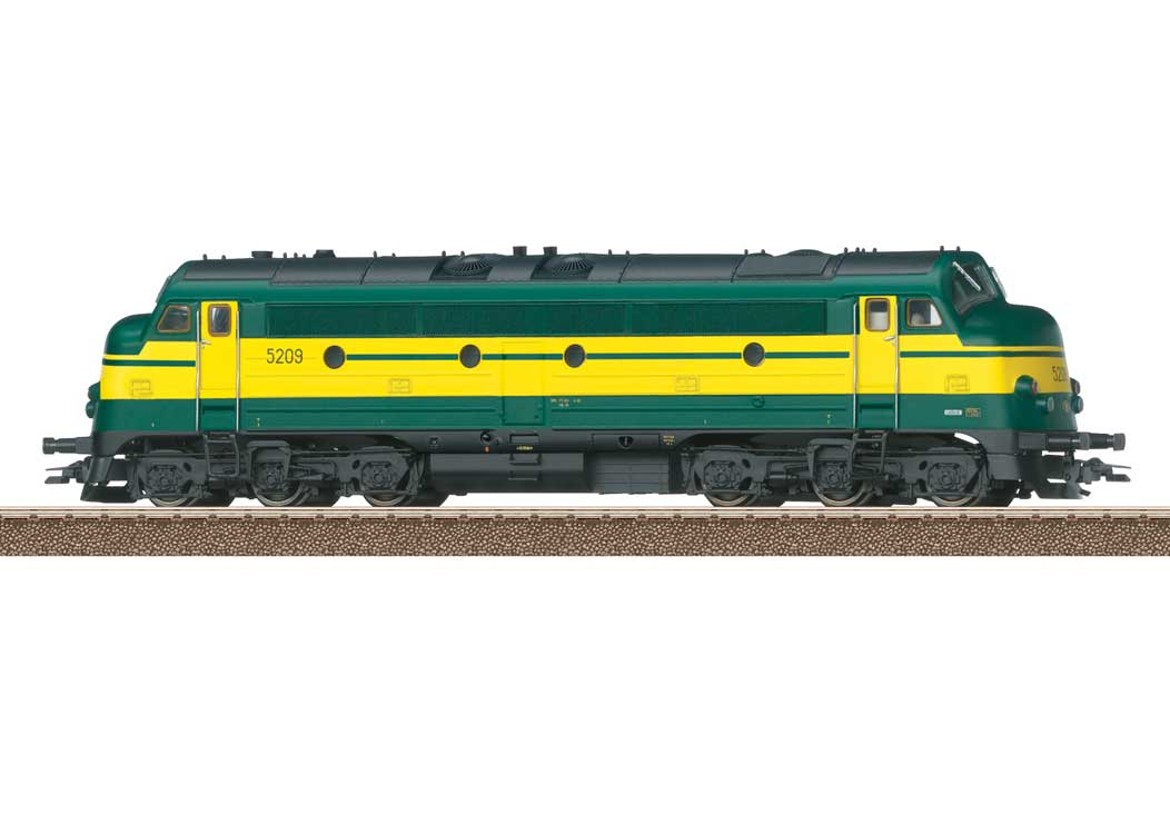Class 52 Diesel - Sound and DCC -- Belgian State Railways SNCB/NMBS #5209 (Era IV, green, yellow)-2