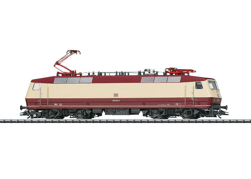 Class 120.0 Electric Locomotive with Sound & DCC -- German Federal Railway #120 003-9 (Era V 1994; red, Ivory)