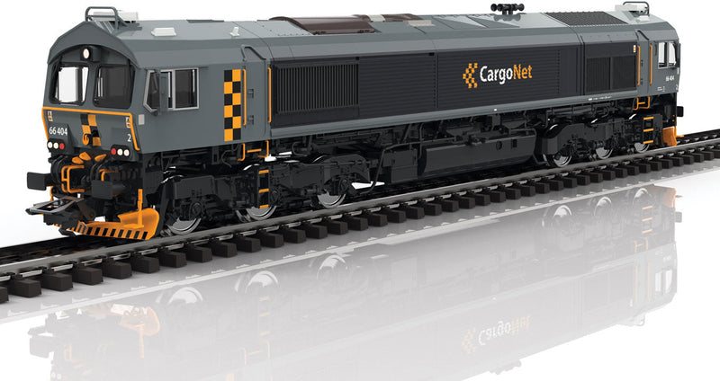 EMD Class 66 Diesel Locomotive with Sound & DCC -- CargoNet #D66 401 (Era VI 2012; gray, orange, black)-1