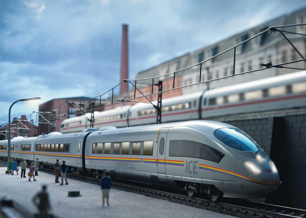 Class 403 Electric ICE 3 Train-Only Set - Sound & DCC -- German Railroad DB AG 403 022-7(Era VI 2021, white, rainbow stripe)