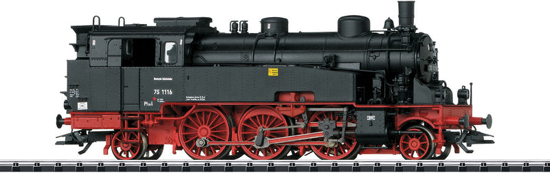 Class 75.4 2-6-2T Steam Locomotive with Sound & DCC -- German State Railroad #75 1116 (Era III 1964; black, red)-1