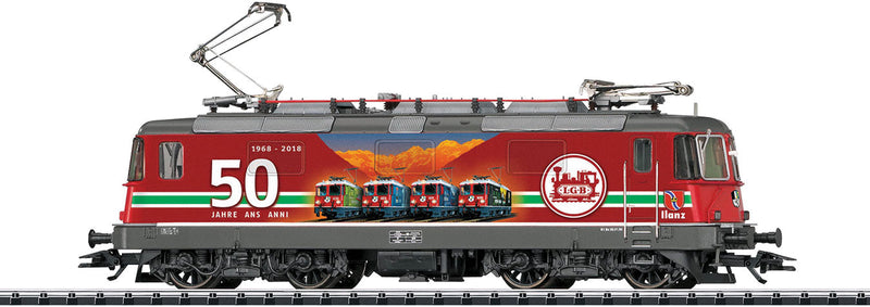 Class Re 4/4 II Electric Locomotive with Sound & DCC/SX -- Swiss Federal Railways #617 (Era VI 2018, LGB 50th Anniversary; red, gray)