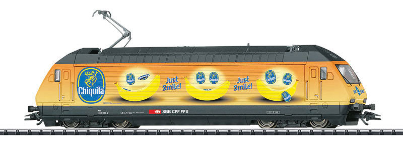 Class Re 460 Electric Locomotive with Sound & DCC/SX -- Swiss Federal Railways SBB/CFF/FFS #460 029-2 (Era VI 2015, Chiquita Bananas