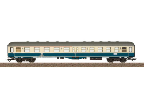 Type ABylb 411 1st/2nd Class Coach - Ready to Run -- German Federal Railroad DB (Era IV 1980, ocean blue, ivory, gray)