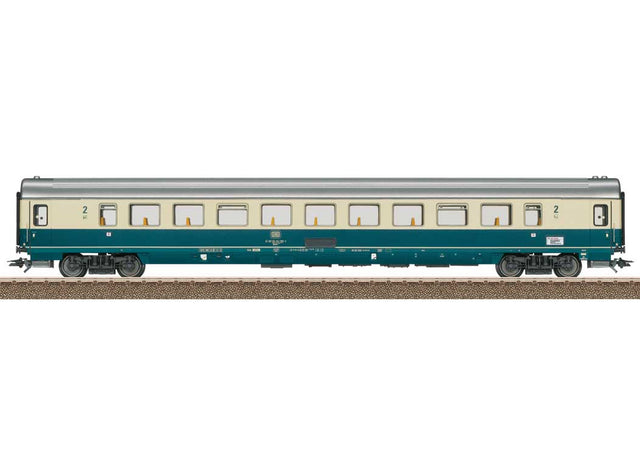 Type Bpmz 291.2 2nd Class Coach - Ready to Run -- German Federal Railroad DB (Era IV 1988, ivory, Ocean Blue)