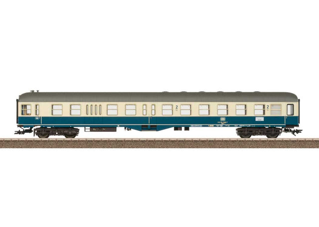 Type BDylf 457 2nd Class Cab Control Car - Ready to Run -- German Federal Railroad DB (Era IV 1980, ocean blue, ivory, gray)