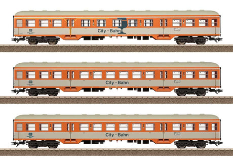 2 Type Bnrzb 778.1 2nd Class & 1 ABnrzb 772.2 1st/2nd Class Café - Ready to Ru -- German Federal Railroad DB (Era IV 1986, orange, light gray)