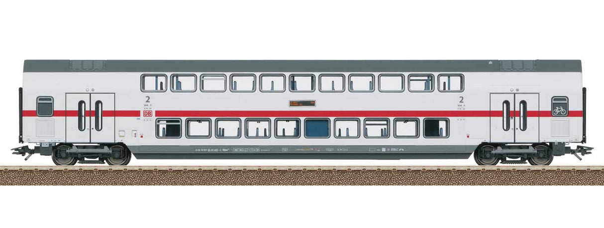 IC2 Type DBpza 682.2 Bi-Level 2nd Class Coach - Ready to Run -- German Railroad DB AG (Era VI 2020, white, gray, red)-2