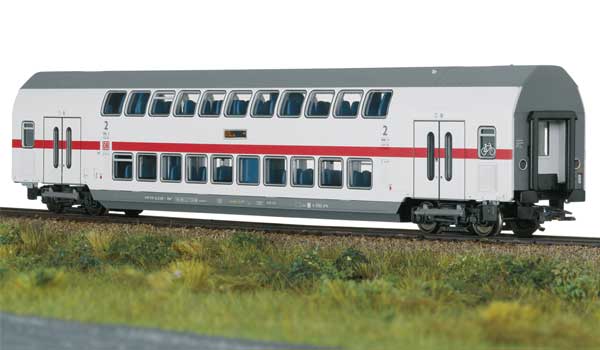 IC2 Type DBpza 682.2 Bi-Level 2nd Class Coach - Ready to Run -- German Railroad DB AG (Era VI 2020, white, gray, red)-1
