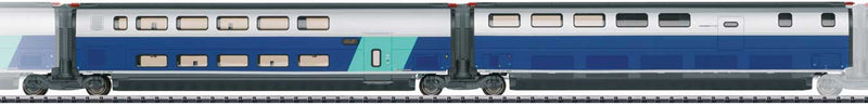 TGV Euroduplex Train 4709 Add-On Car - Ready-to-Run -- French State Railways (Set #2: Era VI; blue, silver, teal)
