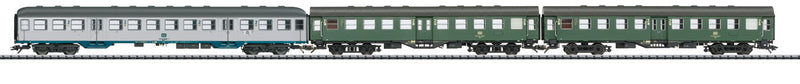 2 Type Byg & 1 Type Bnb Cars - Ready-to-Run -- German Federal Railway (Silver Coin, Era IV; silver, green)