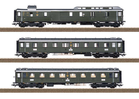 2 Type AB4u-28 & PwPost4u-28 FD 226 Set - Ready to Run -- German State Railroad DR (Era II 1930s, green, silver)