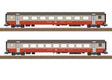 Type A Coach, Type B Coach Set - Ready to Run -- Swiss Federal Railways SBB/CFF/FFS (Era IV 1975, Swiss Express, gray, orange