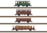 LpwPost Baggage, Gmhs 53 Box, Omm 37 Gondola, Rlmms 56 Stake Set - Ready to -- German Federal Railroad DB (Era III 1950s)-1
