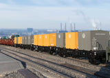 Type Laabs Container Transport Car 2-Pack w/VW Containers - Ready to Run -- German Federal Railroad DB (Era IV 1971, black)-2