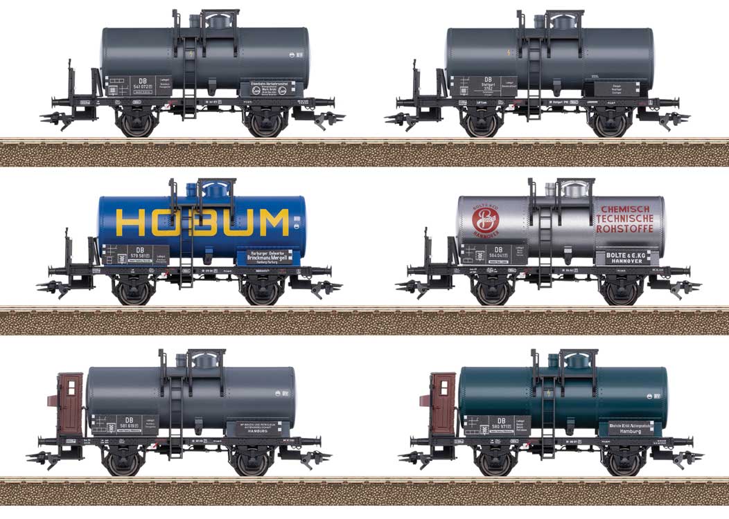 2-Axle Tank Car 6-Pack - Ready to Run -- 6 Different Era III Cars-1