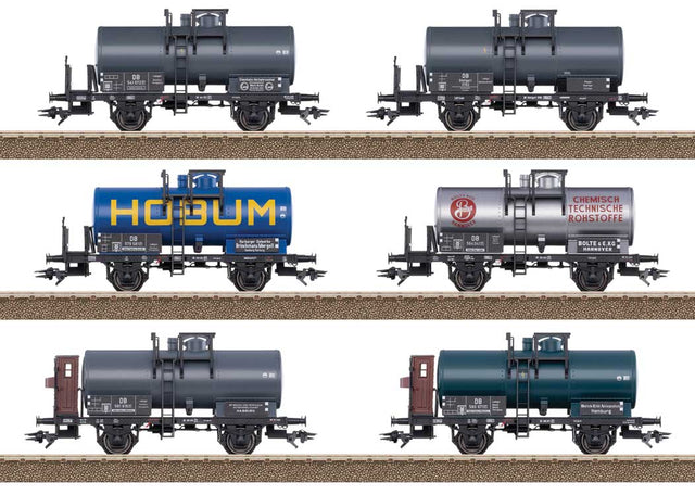 2-Axle Tank Car 6-Pack - Ready to Run -- 6 Different Era III Cars-1