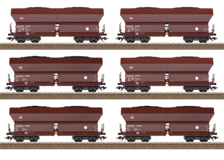 Type Falns 182 Hopper 6-Pack - Ready to Run -- German Railroad DB AG (Era VI 2015, Boxcar Red)-1