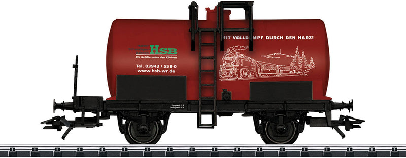 2-Axle Fire Control Water Tank Car - Ready to Run -- Harz Narrow Gauge Railways HSB (Era VI; red, white; LGB 50th Anniversary)-1