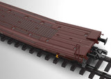 Type Laads 800B Paired Flatcar Set w/4 VW Crafter Load - Ready to Run -- Transwaggon (Era VI 2005, Boxcar Red)-3