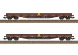 Type Res-x Low-Side Car 2-Pack - Ready-to-Run -- German Railroad DB AG (Era VI 2018, Boxcar Red, yellow)-1