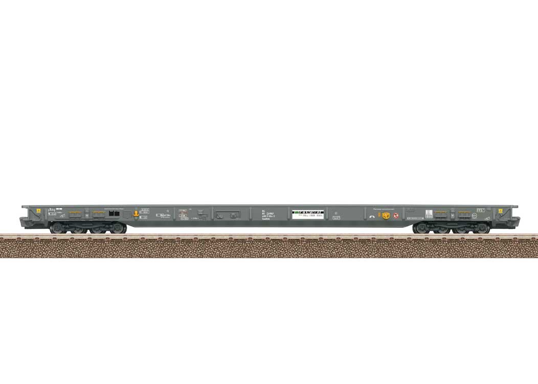 Type Saadkms Rolling Road Flatcar Set - 3-Rail - Ready to Run -- RAIpin #2 (Era VI 2018, gray)