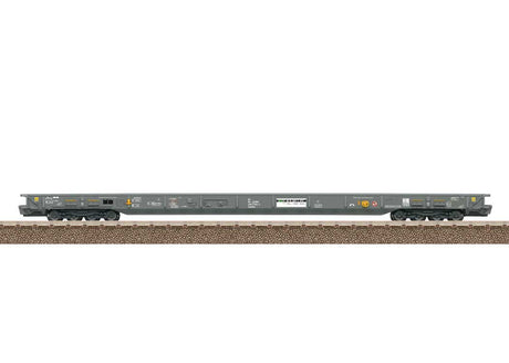 Type Saadkms Rolling Road Flatcar Set - 3-Rail - Ready to Run -- RAIpin #2 (Era VI 2018, gray)