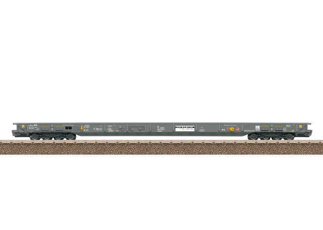 Type Saadkms Rolling Road Flatcar Set - 3-Rail - Ready to Run -- RAIpin #2 (Era VI 2018, gray)