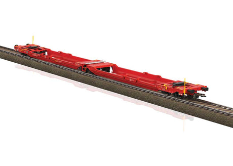 Type Sdggmrss 738 Double Deep Well Car w/Trailers - Ready to Run -- German Railroad DB AG (Era VI 2013, red, LKW Walter Trailers)-1